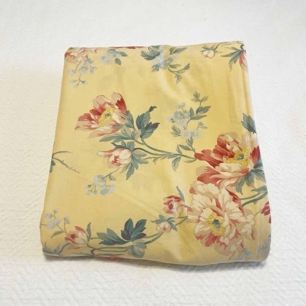 Vintage Ralph Lauren Yellow Pink Floral Rose Full/Queen Duvet